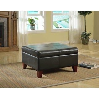 Copper Grove Silene Luxury Large Black Faux Leather Storage Ottoman Pertaining To Black Faux Leather Storage Ottomans (Gallery 19 of 20)