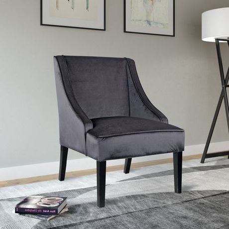 Corliving Antonio Dark Grey Velvet Accent Chair | Walmart (View 1 of 20)
