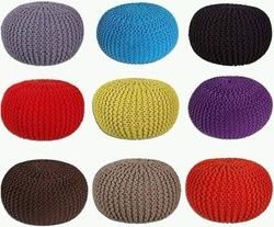 Cotton Pouf At Best Price In India Intended For Beige And White Ombre Cylinder Pouf Ottomans (View 12 of 20)