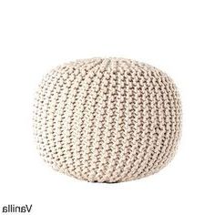 Cotton Twisted Rope Pouf (christmas/spring/winter – Navy Blue), Saro With Navy Cotton Woven Pouf Ottomans (View 9 of 20)