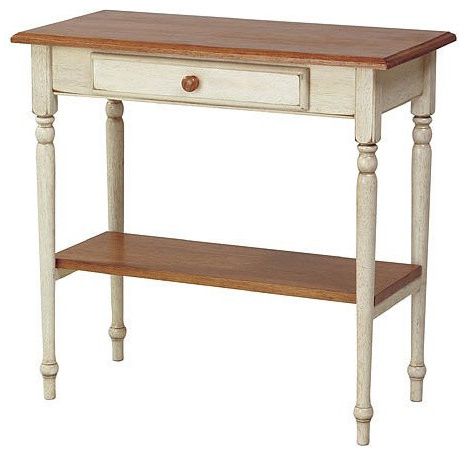 Country Style Foyer Table, Antique White,  (View 9 of 20)