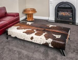 Cowhide Ottoman In Australia, New Zealand & New York Usa | Furniture In Pertaining To Weathered Gold Leather Hide Pouf Ottomans (Gallery 20 of 20)