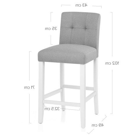 Crawford Bar Stool Grey Fabric – Atlantic Shopping Inside Gray Chenille Fabric Accent Stools (View 5 of 20)