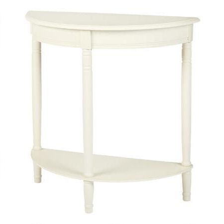Cream Crescent Shaped Console Table | Oriental Furniture, White End With Round Console Tables (View 3 of 20)