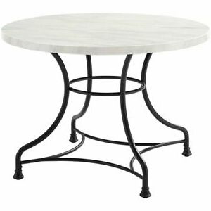 Crosley Madeleine 40" Round Faux Marble Top Dining Table In Matte Black Throughout Square Matte Black Console Tables (View 15 of 20)
