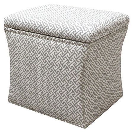 Crosshatch Upholstered Storage Ottoman In Charcoal | Square Storage Inside Bronze Steel Tufted Square Ottomans (View 18 of 20)