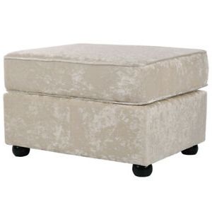 Crushed Velvet Footstools Padded Seat Ottoman Kids Stools With Round In Wooden Legs Ottomans (View 18 of 20)