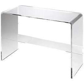 Crystal Clear 38" Wide Acrylic 1 Shelf Modern Console Table – #34x76 Within Clear Glass Top Console Tables (View 17 of 20)