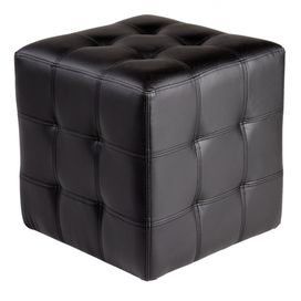 Cubic Ottoman In Faux Tufted Leather (View 11 of 17)