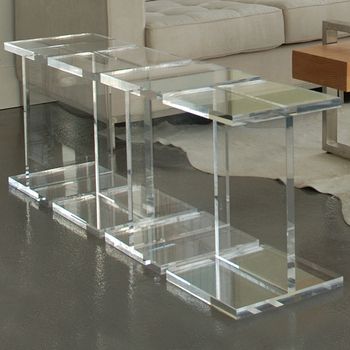 Custom Clear Acrylic Pedestal Crystal Perspex Square Table Display For Clear Acrylic Console Tables (Gallery 19 of 20)
