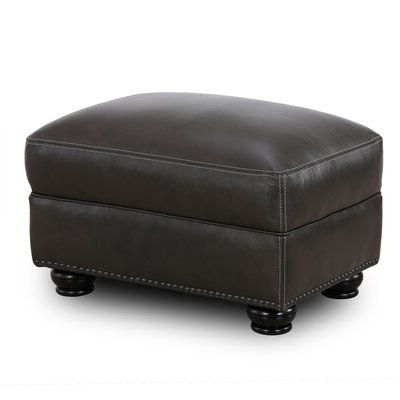 Darby Home Co 31'' Genuine Leather Rectangle Standard Ottoman & Reviews Intended For Leather Pouf Ottomans (View 4 of 20)