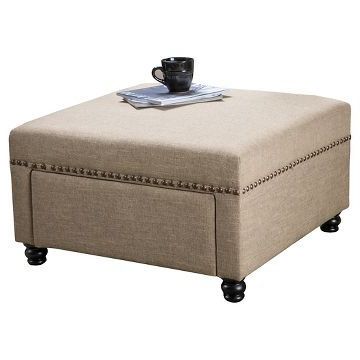 Darby Square Fabric Storage Ottoman – Christopher Knight Home | Square Pertaining To White Wool Square Pouf Ottomans (View 1 of 20)
