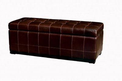 Dark Brown Button Tufted Leather Ottoman Bench With Storage With Regard To Brown Fabric Tufted Surfboard Ottomans (Gallery 20 of 20)