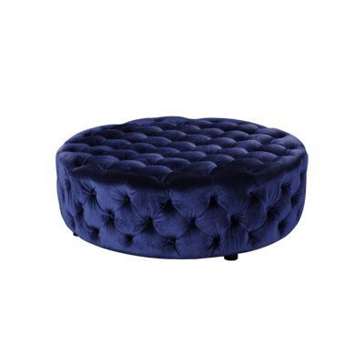 Darleston Tufted Cocktail Ottoman Fabric: Navy Velvet | Cocktail Within Fabric Tufted Square Cocktail Ottomans (View 3 of 20)