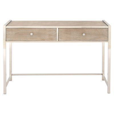 Decmode Stainless Steel And Gray Pine Console Table – 74794 (with With Stainless Steel Console Tables (View 10 of 20)