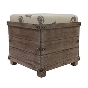 Decor Therapy Hadley Weathered Storage Ottoman, 15.75w 15.75d  (View 9 of 20)