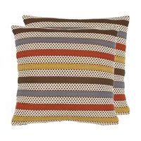 Decorative Pillows | The Mine | Decorative Pillow Sets, Orange Accent In Orange Fabric Round Modern Ottomans With Rope Trim (Gallery 19 of 20)