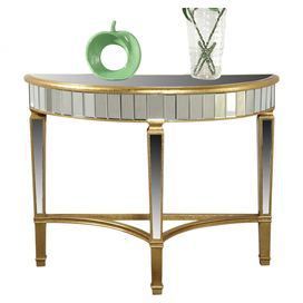 Demilune Console Table Covered In Mirror Panels And Gold Leaf (View 9 of 20)