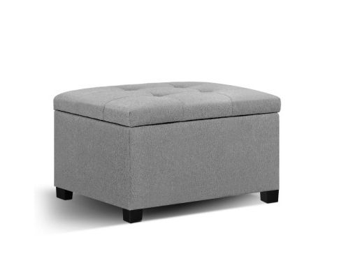 Dimi Square Storage Ottoman – Light Grey – Moorabbin Home Furnishers With Regard To Light Gray Cylinder Pouf Ottomans (View 3 of 20)
