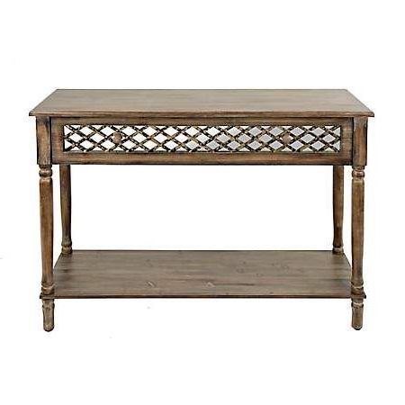 Distressed Rustic Mirrored Console Table | Kirklands # Pertaining To Mirrored And Silver Console Tables (View 11 of 20)