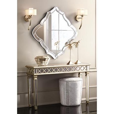 Divonne Classical Silver Mirrored Console Table – #7y953 | Lamps Plus Intended For Metallic Gold Modern Console Tables (View 10 of 20)