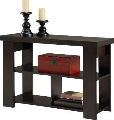 Dorel Hollow Core Sofa Table, Black Forest | Staples® | Sofa Table Pertaining To Caviar Black Console Tables (View 9 of 20)