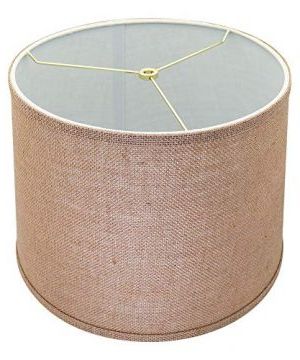 Double Medium Lamp Shades Set Of 2, Alucset Drum Fabric Burlap Intended For Light Natural Drum Console Tables (View 10 of 20)