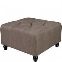 Duncan Large Two Diamond Button Tufted Cube Ottoman In Smoke Gray Sand Intended For Brown And Gray Button Tufted Ottomans (View 6 of 20)