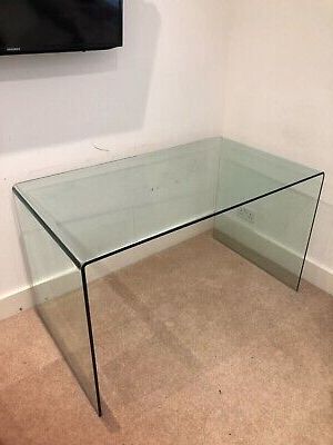 Dwell Glass Desk / Console Table | Ebay Regarding Glass And Pewter Console Tables (View 8 of 20)