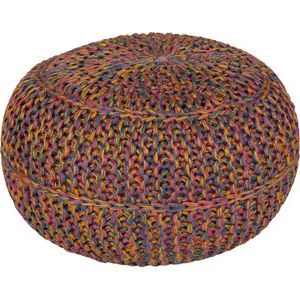 Dylan Cotton Rope Pouf – Rustic – Floor Pillows And Poufs  St Croix For Orange Fabric Round Modern Ottomans With Rope Trim (View 8 of 20)