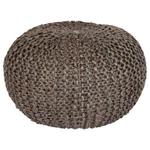 Dylan Cotton Rope Pouf – Rustic – Floor Pillows And Poufs  St Croix Throughout Orange Fabric Round Modern Ottomans With Rope Trim (View 14 of 20)