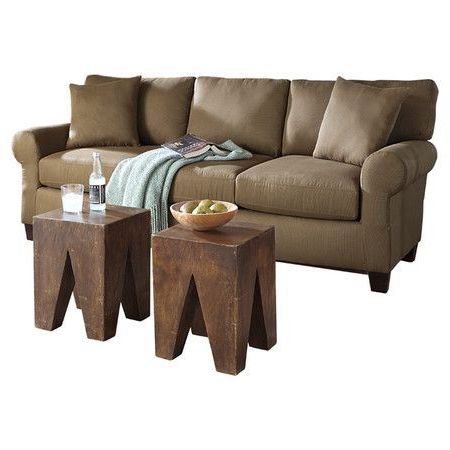 Eco Friendly Beige Sofa With Solid Wood Legs And Fiber And Foam For Ecru And Otter Console Tables (View 16 of 20)