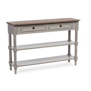 Edouard French Provincial Style White Wash Distressed 2 Drawer Console Inside Oceanside White Washed Console Tables (View 10 of 20)