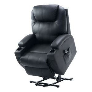 Electric Power Recline 2 Position Lift Chair Recliner Pu Faux Leather Throughout Black Faux Leather Swivel Recliners (View 14 of 20)