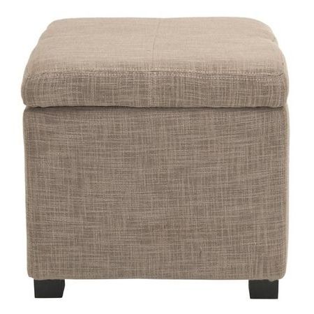 Elizabeth Storage Ottoman In Gray | Square Storage Ottoman, Storage Intended For Natural Fabric Square Ottomans (View 6 of 20)