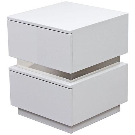 Elle Square Stack High Gloss White 2 Drawer Accent Table – #9c307 Inside Square High Gloss Console Tables (View 14 of 20)