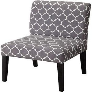 Emily Accent Chair, Gray Trellis | Accent Chairs, Chair, Pattern Accent In Satin Gray Wood Accent Stools (View 8 of 20)