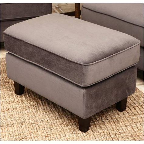 Emily Tufted Ottoman In Gray – Rl 1450 Gry 4 – Lowest Price Online On Within Gray Velvet Oval Ottomans (View 7 of 20)