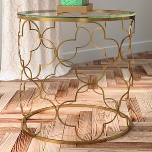 End & Side Tables Inside Round Gold Metal Cage Nesting Ottomans Set Of  (View 2 of 20)