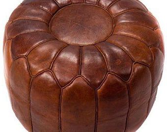 Etsy :: Your Place To Buy And Sell All Things Handmade | Leather Pouf Within Brown Moroccan Inspired Pouf Ottomans (View 7 of 20)