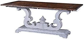 Eurolux Home Console Table Cambridge Flip Top Antiqued White Pecan Wood With Warm Pecan Console Tables (View 1 of 20)