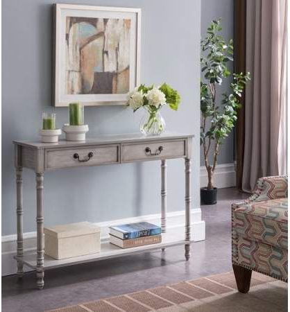 Evan Wash White Industrial Wood Entryway Console Table – Walmart Within Oceanside White Washed Console Tables (View 16 of 20)