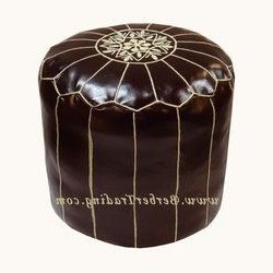 Exclusive Tall Poufs  Dark Brown | Pouf, Brown, Tall Within Beige And White Tall Cylinder Pouf Ottomans (View 1 of 20)
