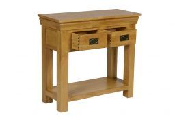 Farmhouse Oak 2 Drawer Console Table Intended For 2 Drawer Console Tables (View 18 of 20)