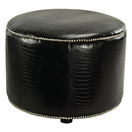 Faux Croc Ottoman With Nailhead Trim A Beech Wood Frame (View 18 of 20)
