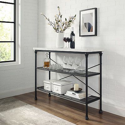 Faux Marble Top 3 Tier Melody Console Table In 2020 | Console Table Within Faux Marble Console Tables (View 8 of 20)