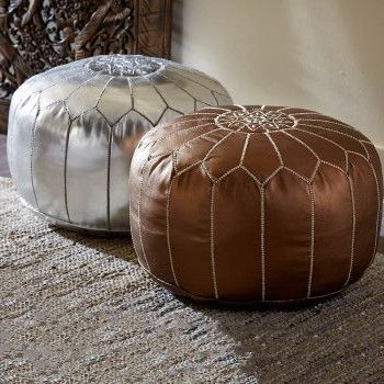 Felted Wool Stone Pouf | Vivaterra | Leather Pouf, Leather Pouf Ottoman Regarding Stone Wool With Wooden Legs Ottomans (View 4 of 20)