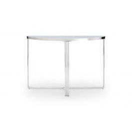 Finn Demi Lune Console Table | White Marble & Polished Frame With Regard To White Stone Console Tables (View 15 of 20)