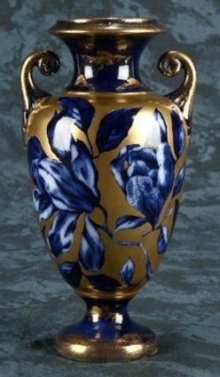 Flow Blue; Forester (thomas) & Sons, Vase, Floral, Gold Accents, 8 Inch (View 5 of 20)