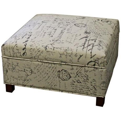 Flynn Old World Brown Canvas Squared Storage Ottoman (with Images Regarding Espresso Leather And Tan Canvas Pouf Ottomans (View 14 of 20)